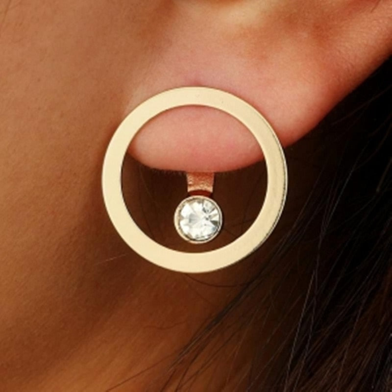 New Crystal Flower Drop Earrings for Women Fashion Jewelry Gold Colour Rhinestones Earrings Gift for Party Best Friend