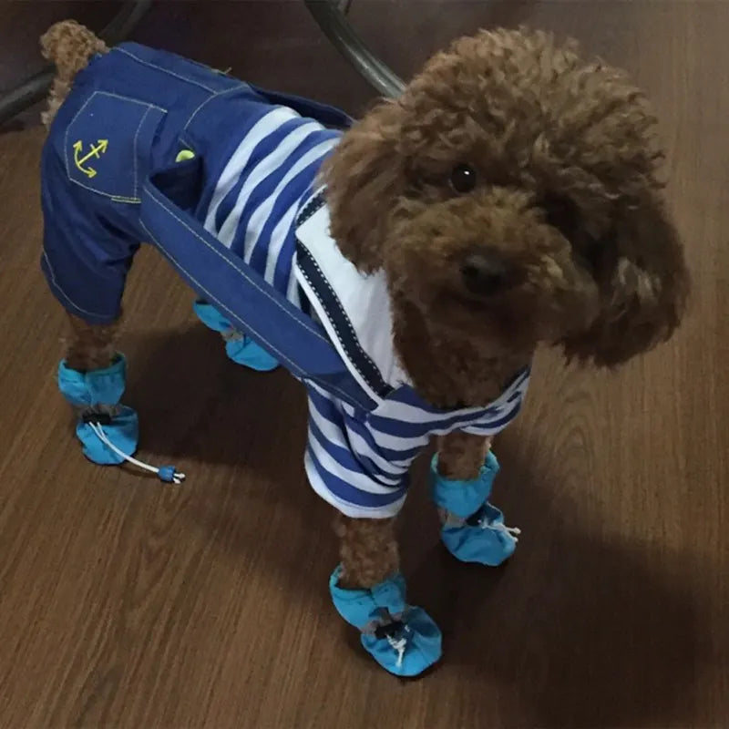 Winter Warm Pet Dog Shoes 4pcs/set Waterproof Antiskid Puppy Shoes for Small Medium Dogs Anti-slip Rain Snow Boots Pet Protectio