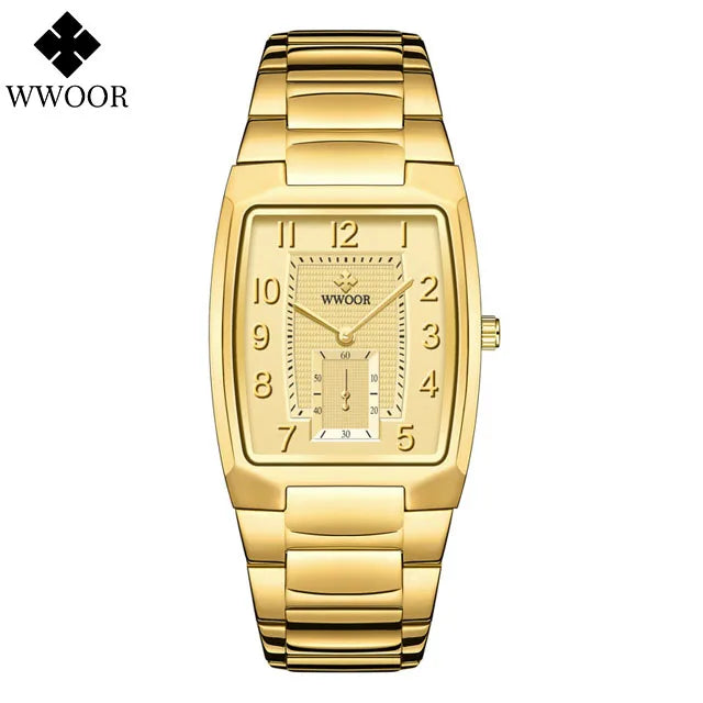WWOOR Women Watches Gold Casual Ladies Quartz Watch Top Brand Luxury Waterproof Stainless Steel Women's Watches Relogio Feminino