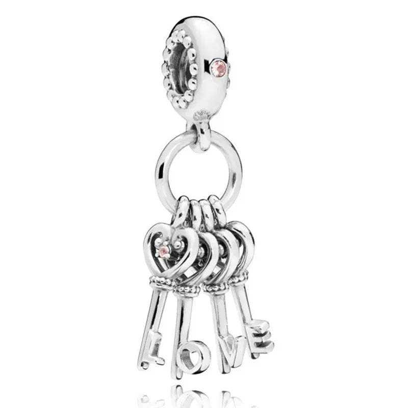 New Animal Footprint Musical Note Safety Chain Crown Boy Pendant Fits Pandora Charm Bracelet DIY Women's Original Beading Gifts