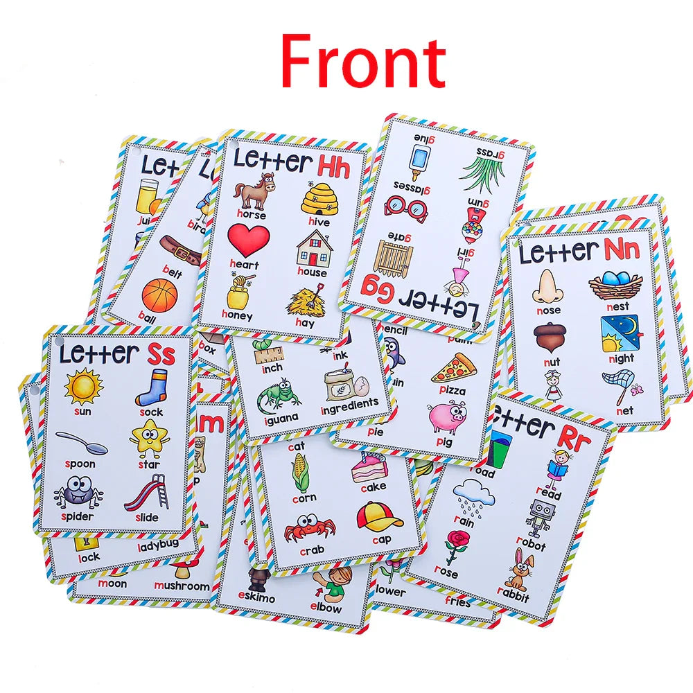 Alphabet 26 Letters 156 Phonics Words English Flash Cards Early Development Educational Toys Children Kids Montessori Learning T