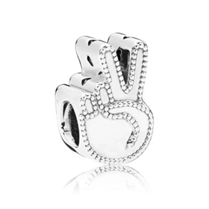 New Animal Footprint Musical Note Safety Chain Crown Boy Pendant Fits Pandora Charm Bracelet DIY Women's Original Beading Gifts