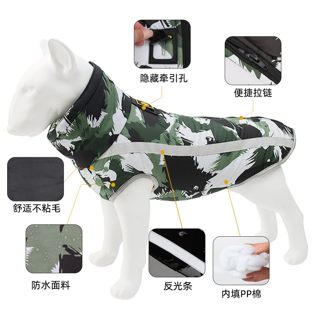 Winter Warm Dog Clothes Colorful Reflective Waterproof Jacket Fleece Thicken Coat Clothing for Small Medium Large Big Dogs