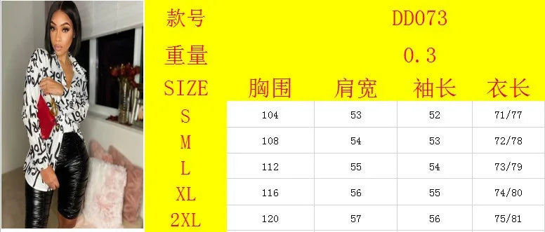 Echoine Letter Print Shirt Blouse Top Women Long Sleeve Button Shirt Blouse Spring Summer Streetwear Ladies OL Shirt Top 2023