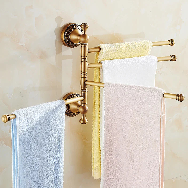Bathroom Accessories Towel Holder Antique Bronze Movable Bath Towel Rack Bathroom Hardware 8024DH-4