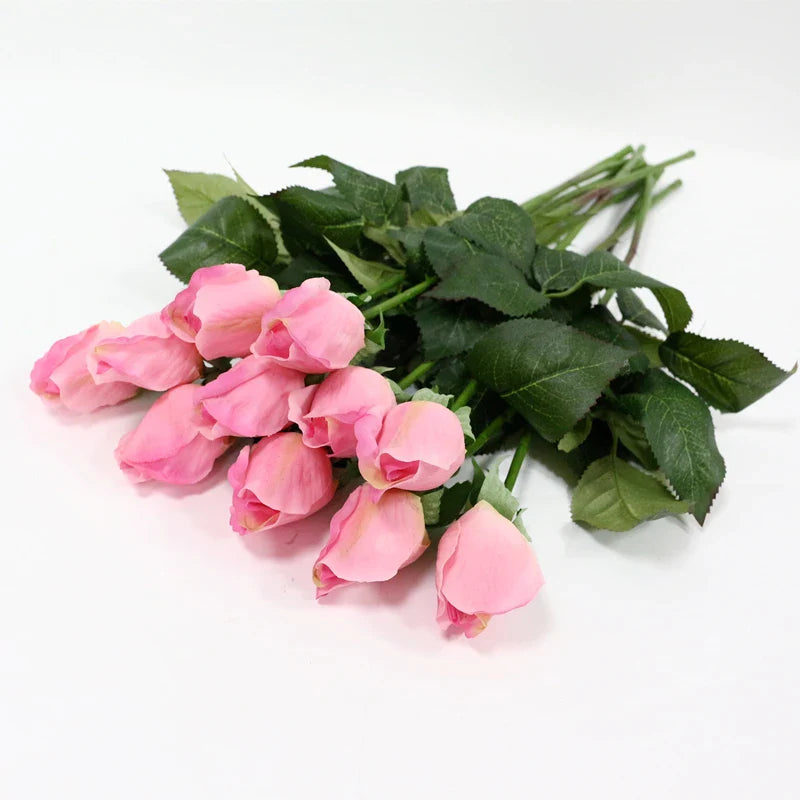 25pcs/lot Fresh Rose Artificial Flowers Real Touch Rose Flowers Home Decorations for Wedding Party or Birthday