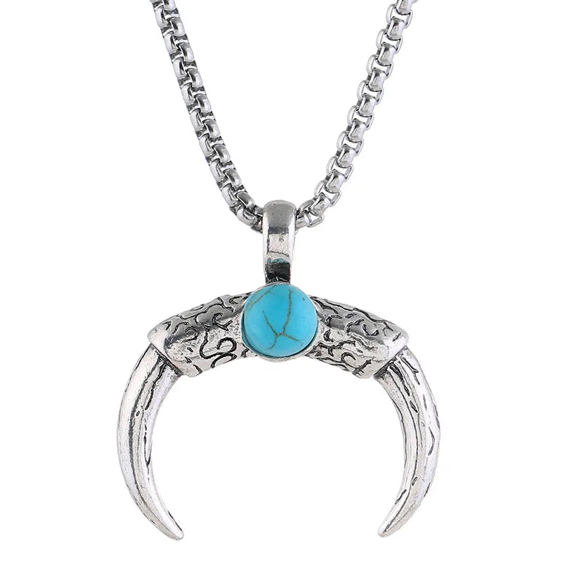 Personality Men's Women's Jewelry Vintage Cross Angel Wing Pendant Necklace  Long Stainless Steel Necklace Charms