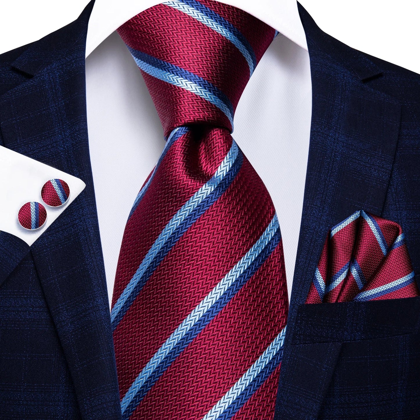 Hi-Tie Paisley Wine Red 100% Silk Men Neck Ties 8.5cm  Formal, Business Luxury Neckties.