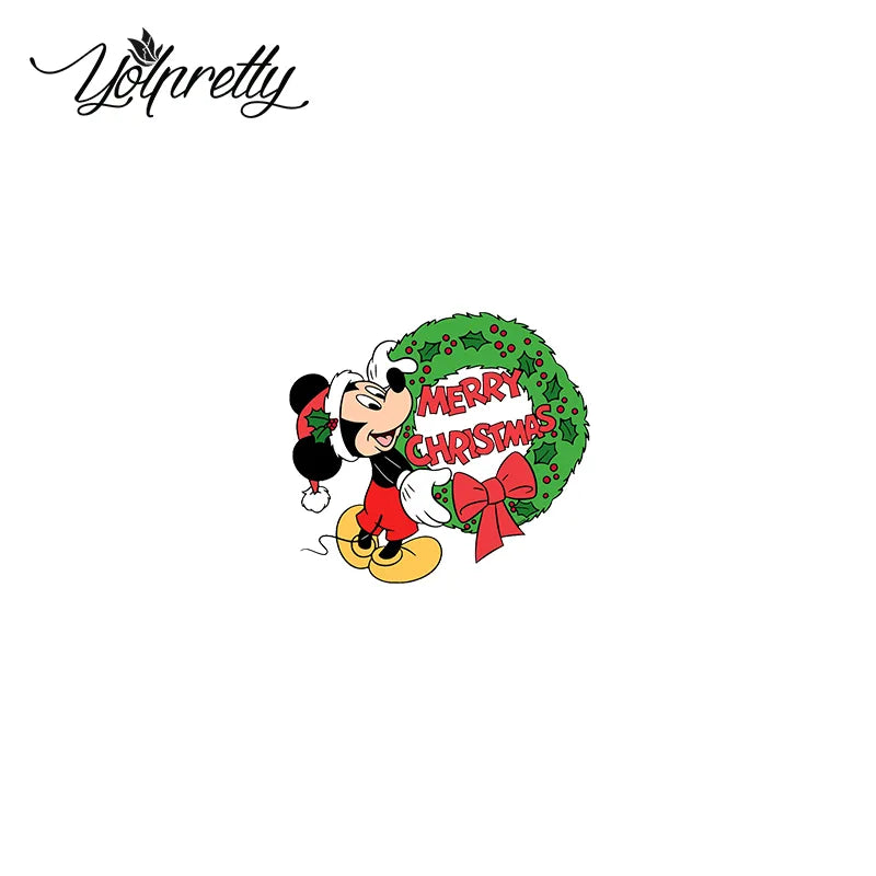 Christmas Mickey Mouse Minnie Pluto Cartoon Acrylic Brooches Resin Epoxy Acrylic Badge