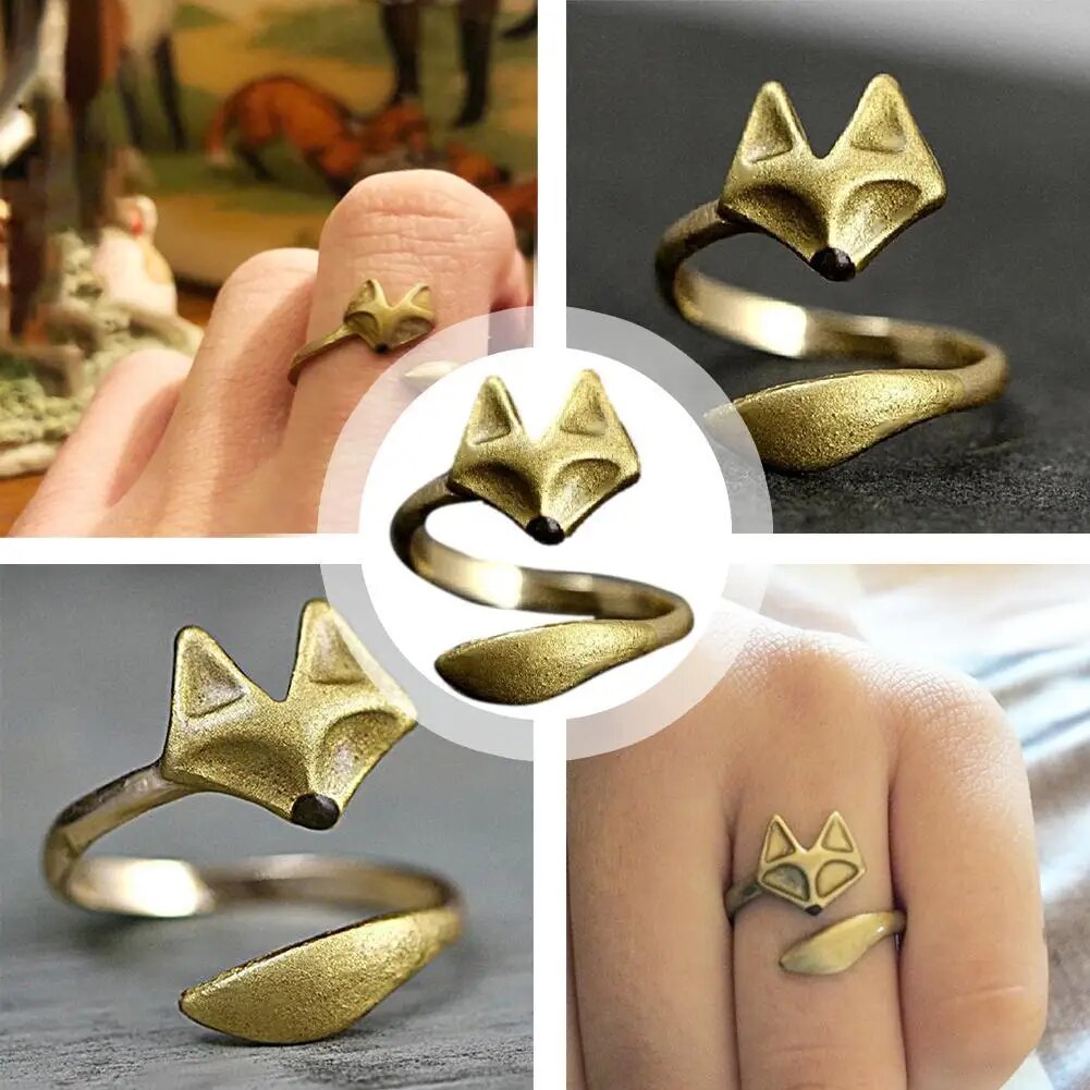 Raccoon Silver Color Plated  Fox Women Rings Adjustable Open Fashion Ring