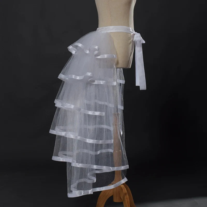 Steampunk Skirt Ruffles Tulle Overskirt Women Lady Gothic Punk Sexy Lolita Cocktail Party Puffy Mermaid Overskirts