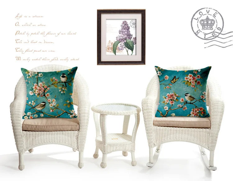 birds cushion Home Car decorative pillows butterfly almofada /coussin / linen Cojines decoration pillowcase CH5D04