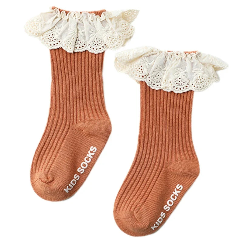 Baby Socks New Kids Toddlers Girls Knee High Long Soft Cotton Lace Baby Children Socks Baby Girl Socks 0 To 3 Years Fall Clothes
