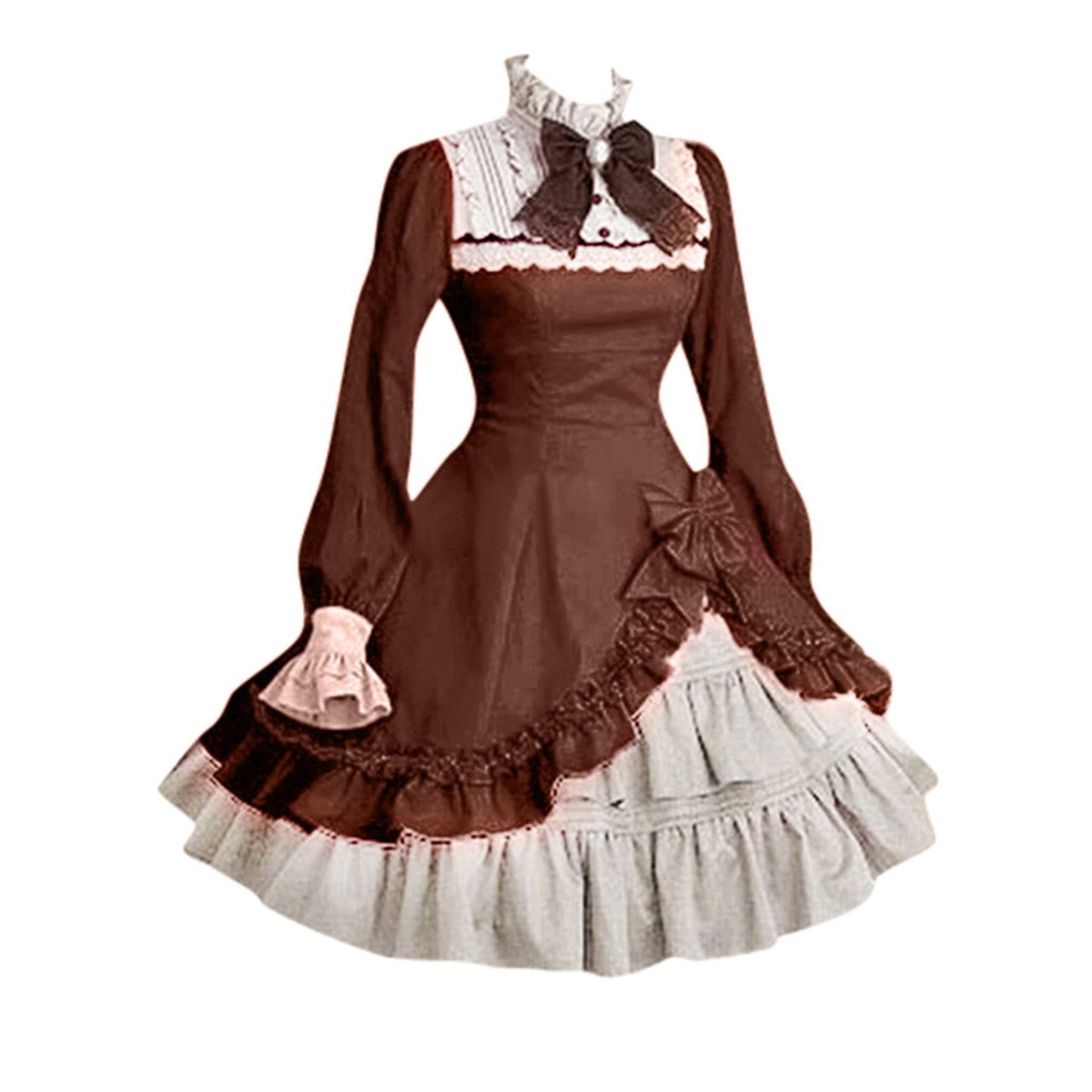 Gothic Lolita Dress For Women Cute Girls Lovely Maid Dress Vintage Ruffles Lace Medieval Elegant Party Dresses Cosplay Costume