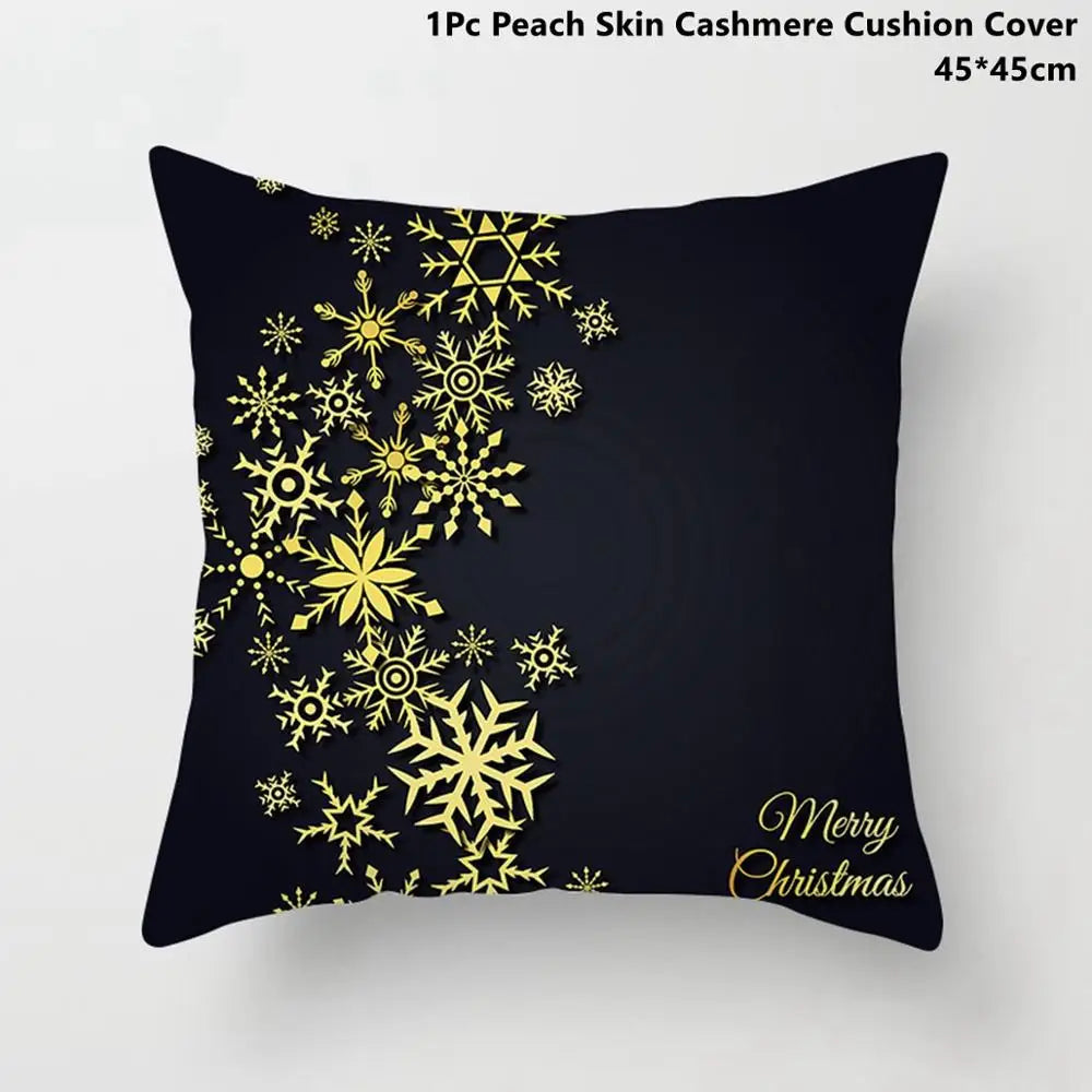 Taoup Gold Merry ChristmasTree Elk Garland Pillowcase Xmas Decor for Home Decor for Christmas Ornaments Xmas Noel New Year Gifts