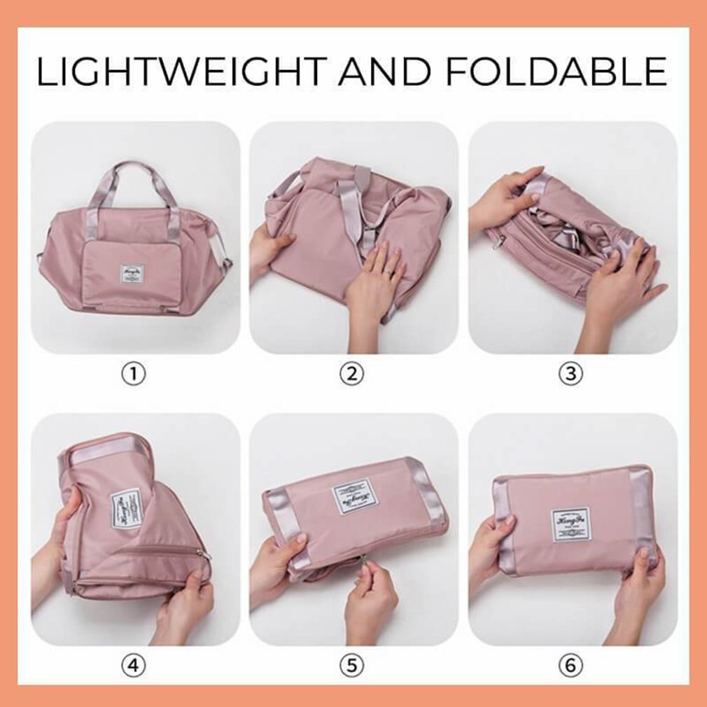 Large Capacity Folding Travel Bags Waterproof Tote Handbag Travel Duffle Bags Women Multifunction Dry&amp;wet Separation Bag