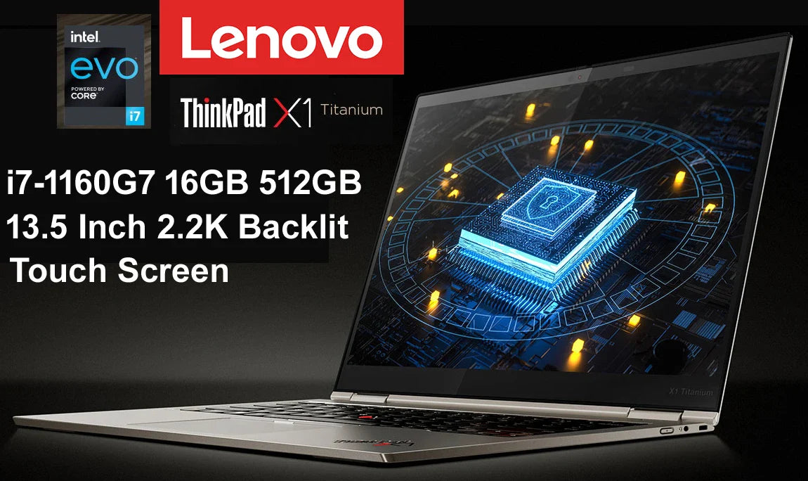 High-end Lenovo Light & Thin Business Laptop ThinkPad X1 Titanium With 13.5 Inch 2.2K Backlit Touch Screen i7-1160G7 Win10 Pro