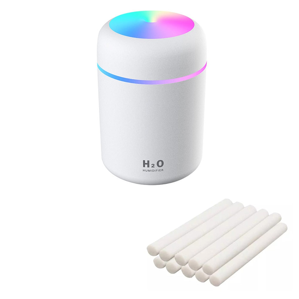 Portable 300ml Humidifier USB Ultrasonic Dazzle Cup Aroma Diffuser Cool Mist Maker Air Humidifier Purifier with Romantic Light
