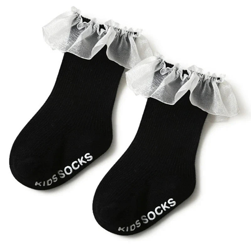 Baby Socks New Kids Toddlers Girls Knee High Long Soft Cotton Lace Baby Children Socks Baby Girl Socks 0 To 3 Years Fall Clothes