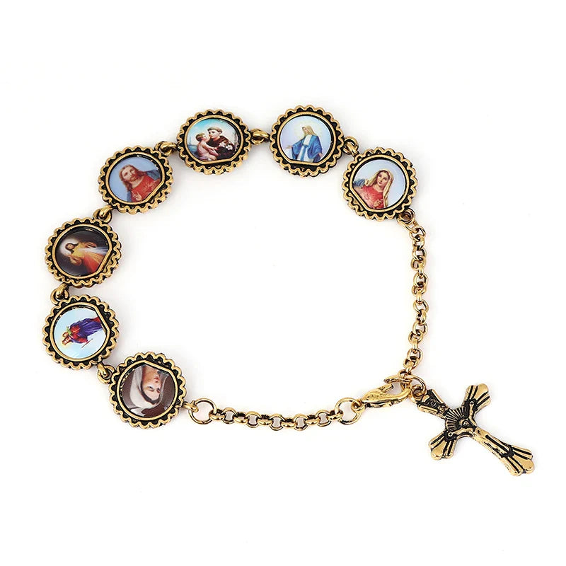 Jewelry 2020 Trend The Heart of Jesus Bracelet Crucifixion Statue Bracelet Christmas Present Catholic Gifts Virgin Mary