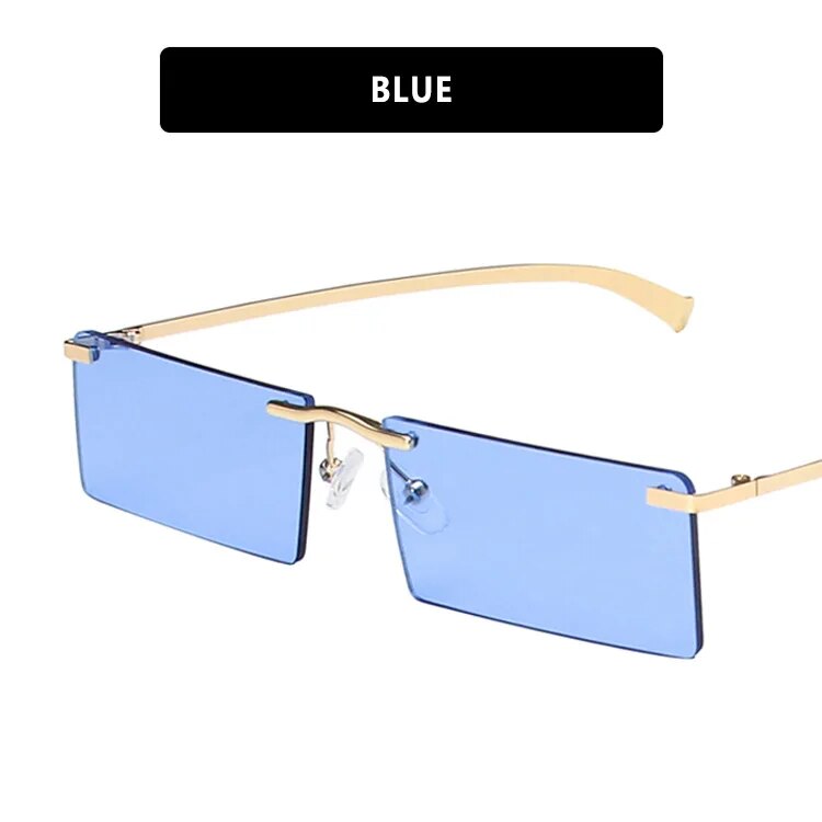 Rimless Rectangle Women's Sunglasses 2023 Luxury Brand Desigb Tinted Lens Sun Glasses Fashion Square Eyewear Shades for Female