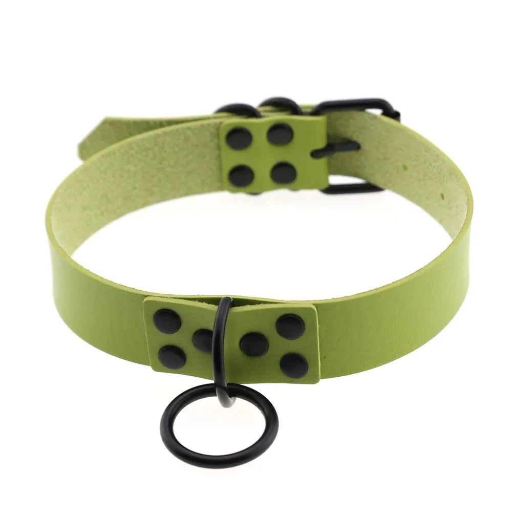Halloween Cosplay Goth Green Choker Collar Necklaces For Women Emo Punk Balck Spike Geometry Pendant Necklace Y2K Jewelry Gifts