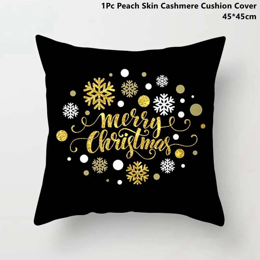 Taoup Gold Merry ChristmasTree Elk Garland Pillowcase Xmas Decor for Home Decor for Christmas Ornaments Xmas Noel New Year Gifts