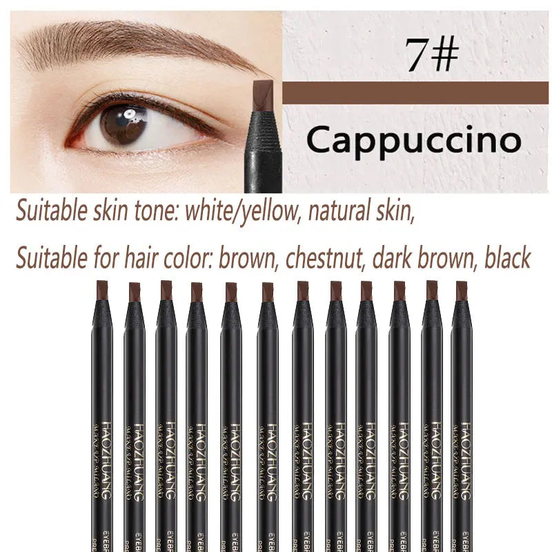 12PCS HaoZhuang Eyebrow Pencil Cosmetic Wholesale Eyeshadow Natural Long-Lasting Tattoo Eyebrows Eaterproof Makeup set Beauty