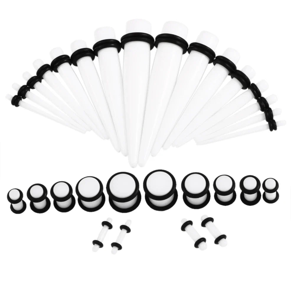 36pcs/lot Acrylic Ear Gauge Taper and Plug Stretching Kits Mixed Color