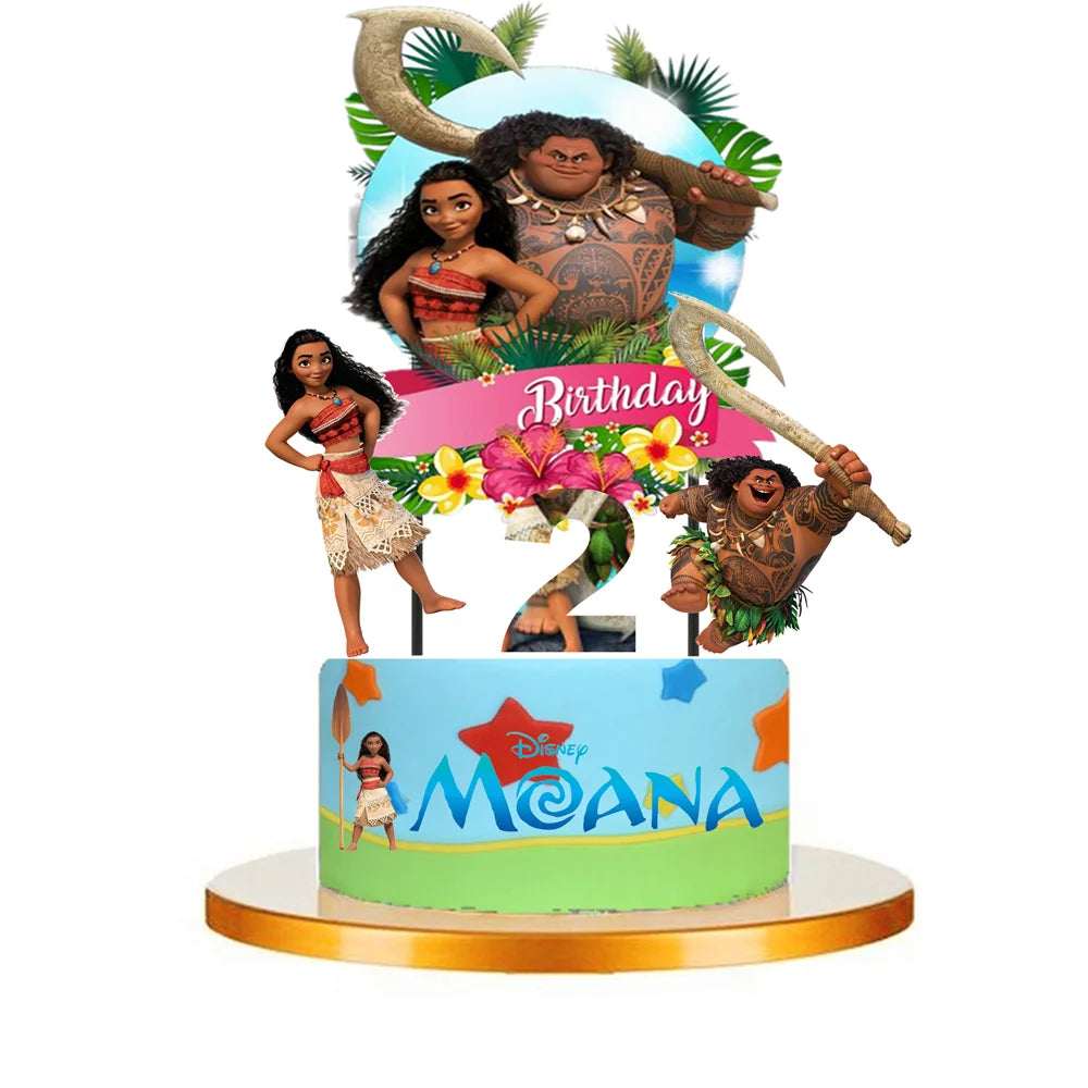 Cartoon Moana Theme Birthday Party Movie theme Cupcake Toppers Party Supplies
