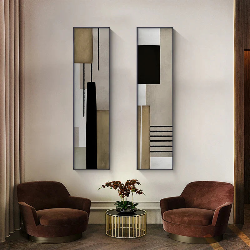 Geometric Abstract Painting Modern Industrial Style Canvas Poster Print Minimalist Wall Art Pictures for Living Room Hotel Decor