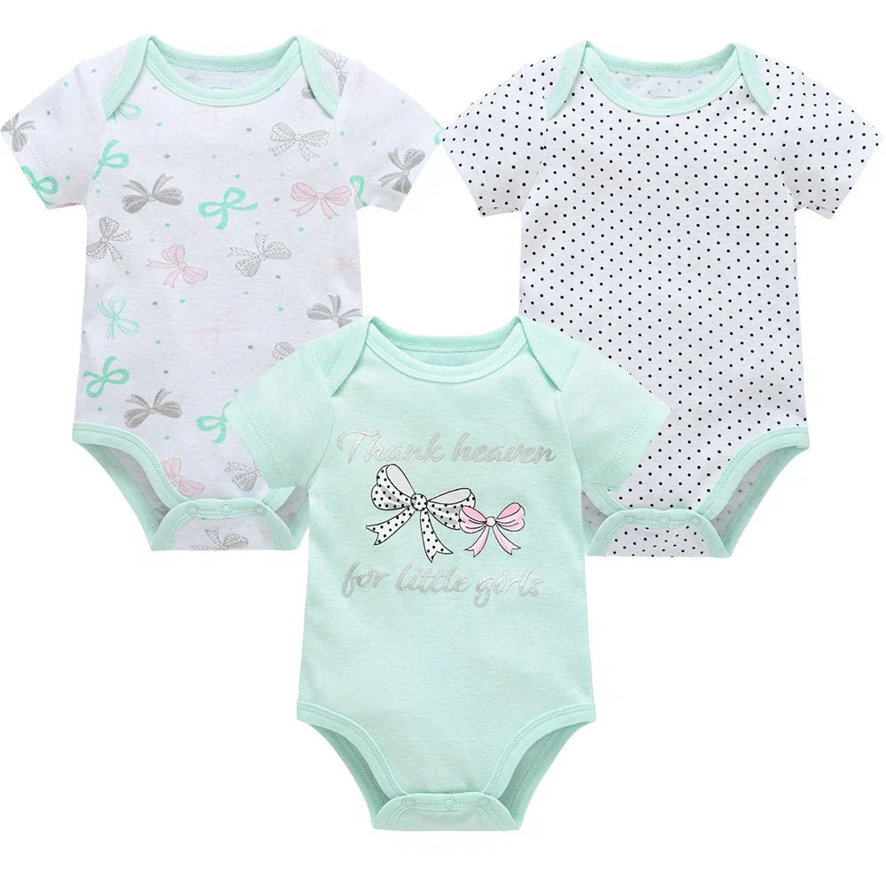 Kavkas Baby Girls Bodysuits 6/3 pcs/lot Summer Cotton Baby Clothes Short Sleeve Newborn body bebe 0-3 months Infant Clothing
