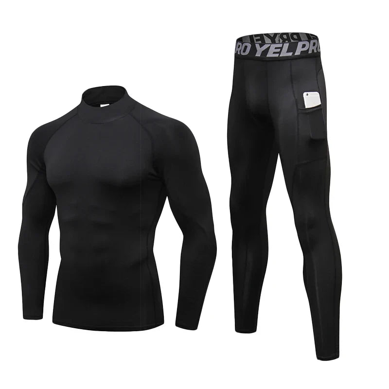 Thermal Underwear Sets Men High Collar Winter Long Johns