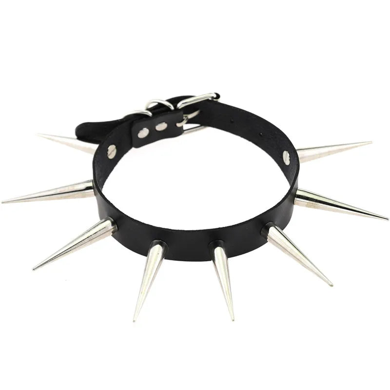 Red Long Spike Choker Punk Collar Women Men Rivets Studded Chocker Necklace 2021 Fashion Goth Jewelry Metal Gothic Accessories