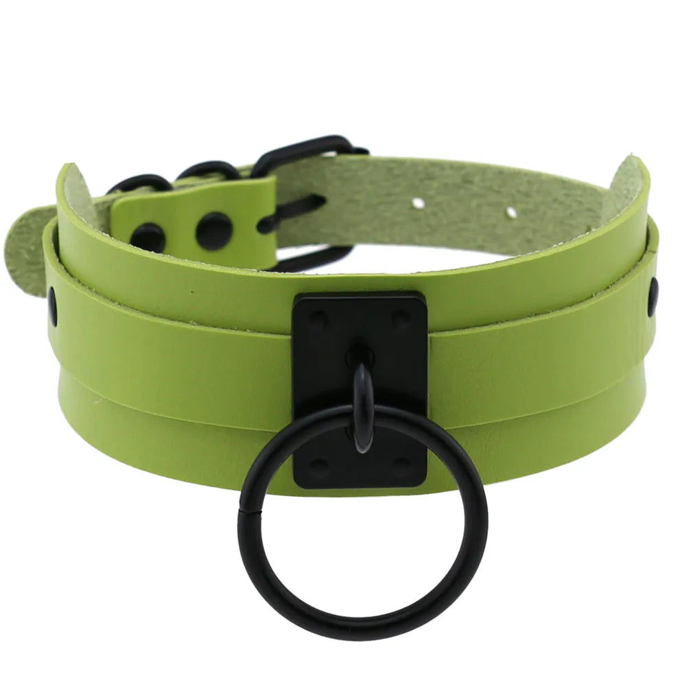 Halloween Cosplay Goth Green Choker Collar Necklaces For Women Emo Punk Balck Spike Geometry Pendant Necklace Y2K Jewelry Gifts