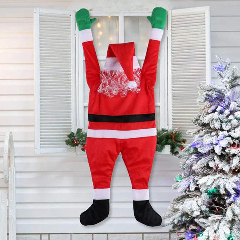 Marry Christmas Santa Claus Hanging Doll Window Navidad Christmas Tree Ornament Xmas Outdoor Door Wall Decoration New Year 2022