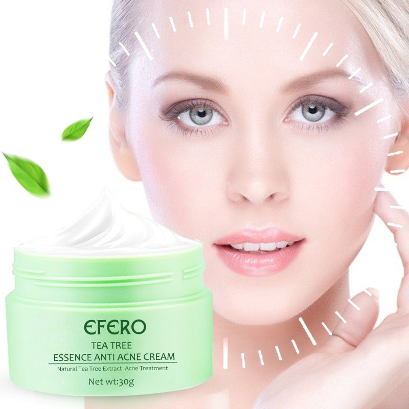 EFERO Tea Tree Anti-acne Face Cream Acne Scar Cream Shrink Pores Face Eliminates Acnes Cream Skin Care Face Cream for Face Care