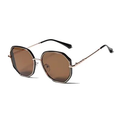 Ralferty Oversized Polygon Women's Sunglasses 2021 New Fashion Vintage Big Sunglases Anti UV okulary przeciwsloneczne damskie