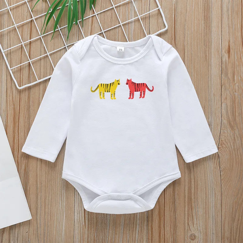 Infant Baby Boy Clothing Set 2020 Fall Fashion Animal Tops Romper+Tiger Printed Pants+Hat 3PCS Newborn Baby Girl Clothing Sets