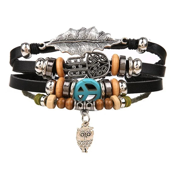 IFMIA Vintage Multi-layer Leather Bracelet Ladies Men's Bracelet Jewelry Bracelets Bangles New Style Party Gift Bohemian Gifts