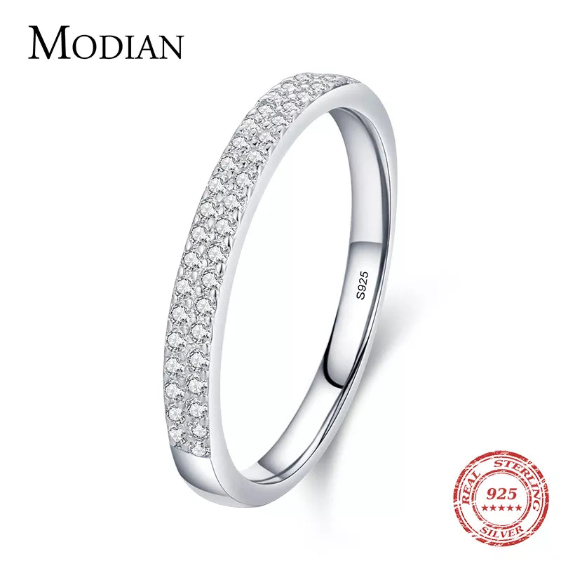 Modian Classic Design Jewelry  Sparkling Cubic Zirconia Ring with Real 925 Sterling Silver