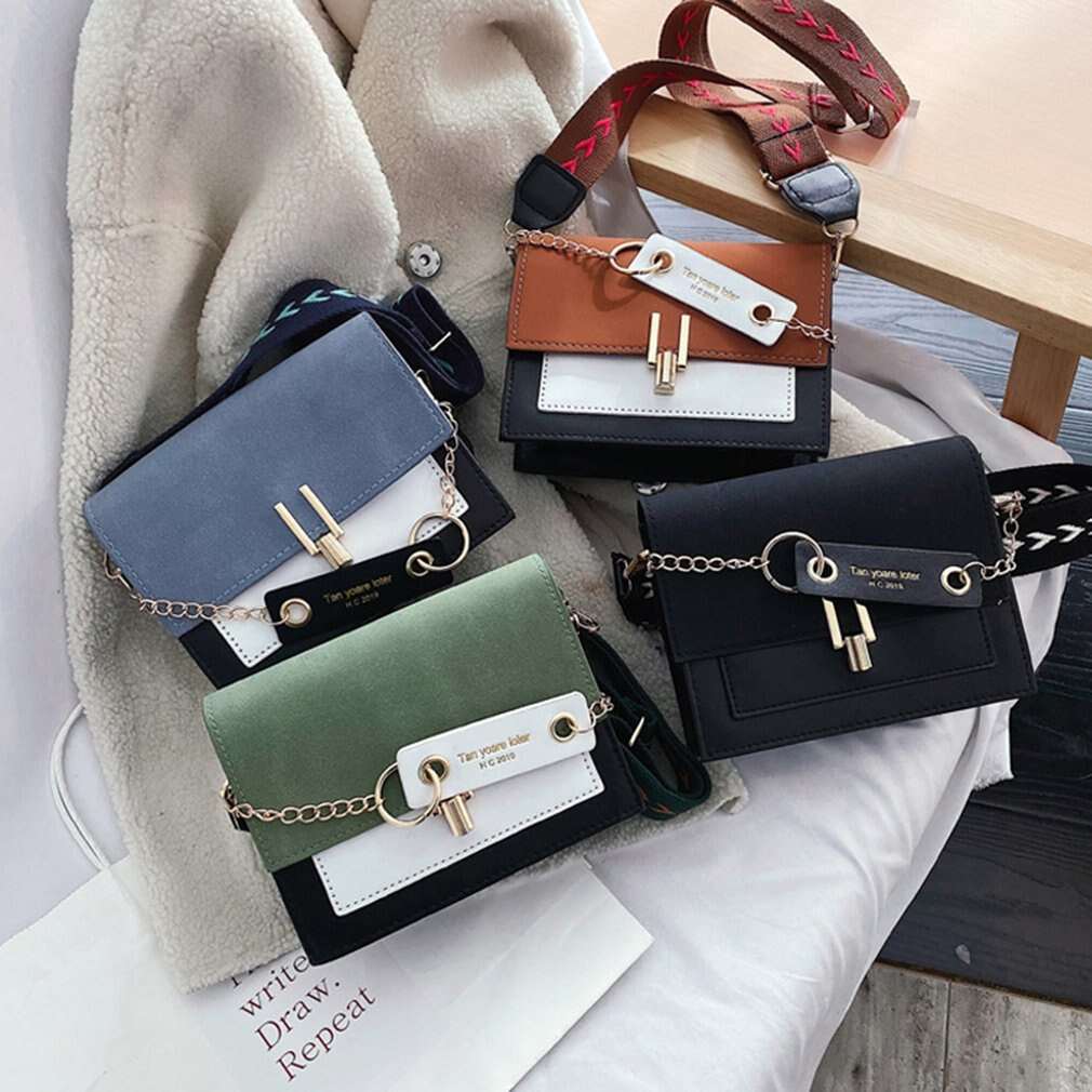 2021 New Handbags for Women Fashion Ins Ultra Fire Retro Wide Shoulder Strap Female Messenger Bags Simple Ladies Crossbody Bags