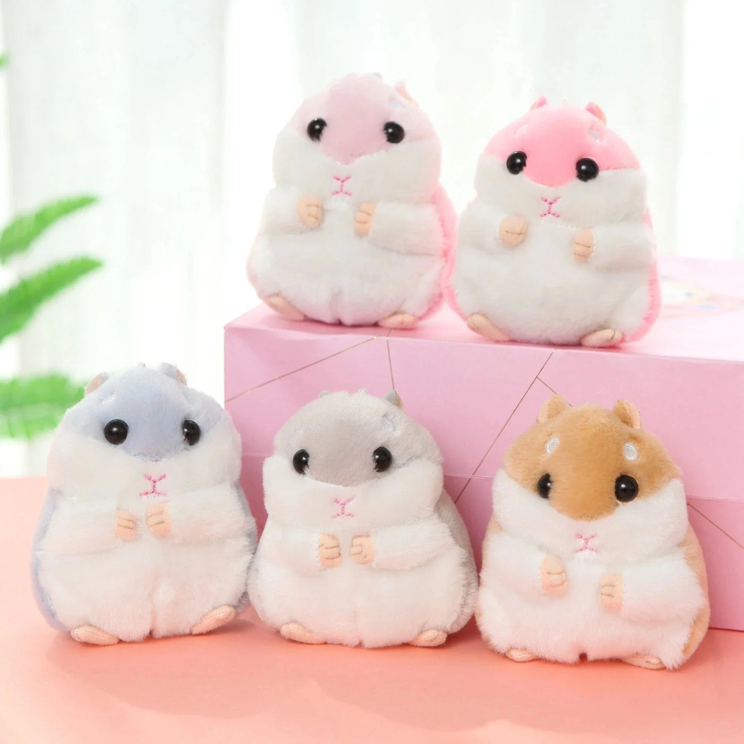 10CM Mini Fluffy Hamster Keychain Women Girl Cute Pompom Rabbit Key Chain On Bag Car Trinket Jewelry Wedding Party Kids Toy Gift