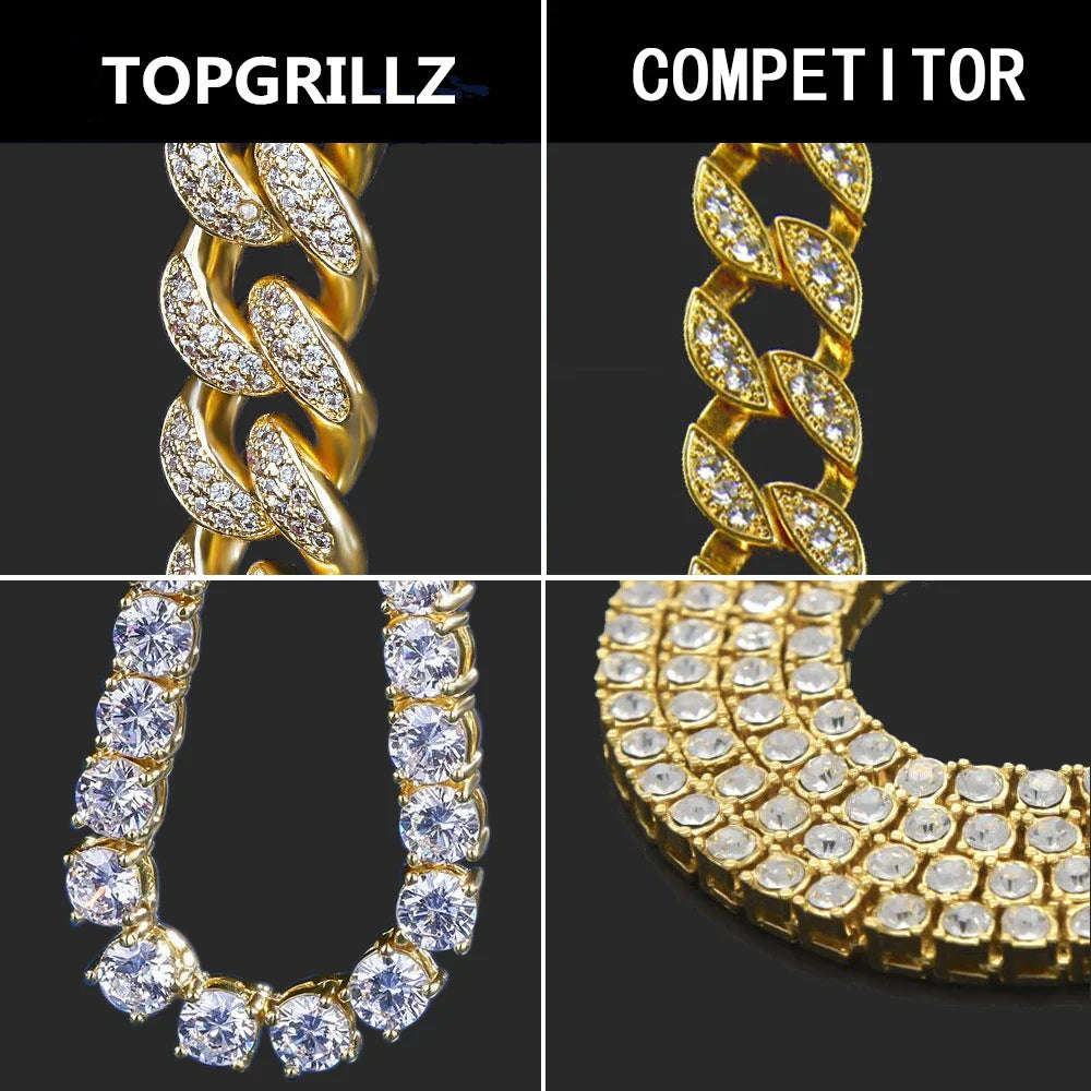 TOPGRILLZ Iced Out Cubic Zircon Bling Animal Elephant Necklace & Pendant Men Women Hip Hop Rock Jewelry CZ Necklace For Gifts