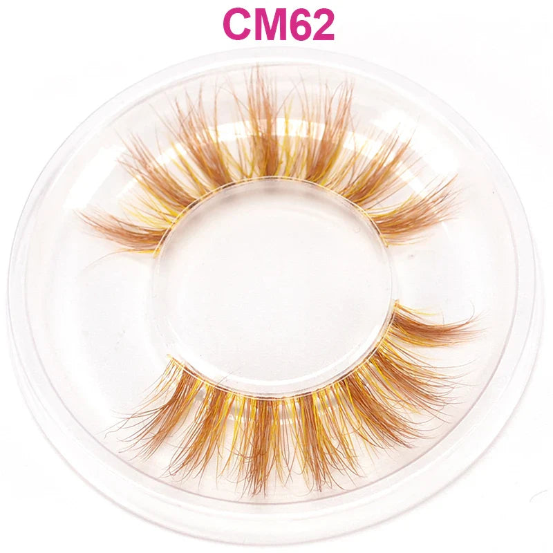OKAYLASH 3D 6D False Colored Eyelashes Natural Real Mink fluffy Style  Eye lash Extension Makeup Cosplay Colorful Eyelash