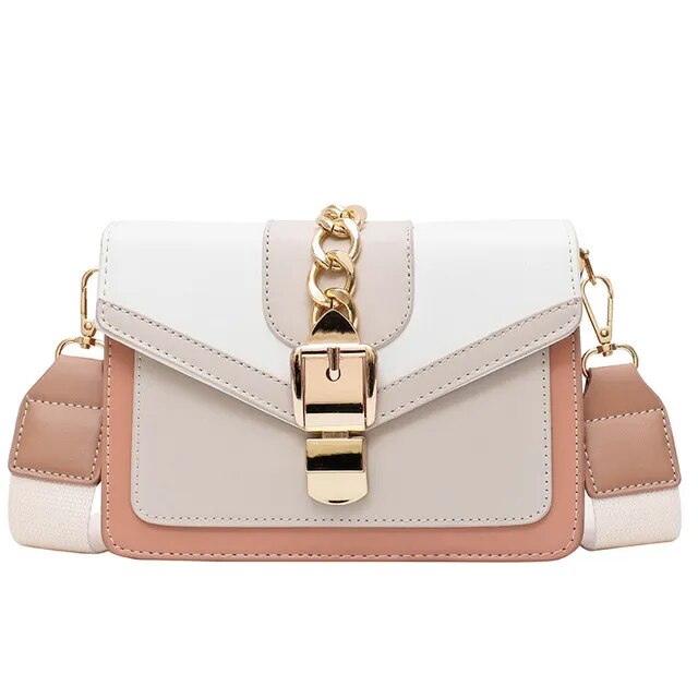 Yogodlns Small Summer Contrast Color PU Leather Crossbody Bags For Women New  Chain Shoulder Messenger Handbags Lady Hand Bag