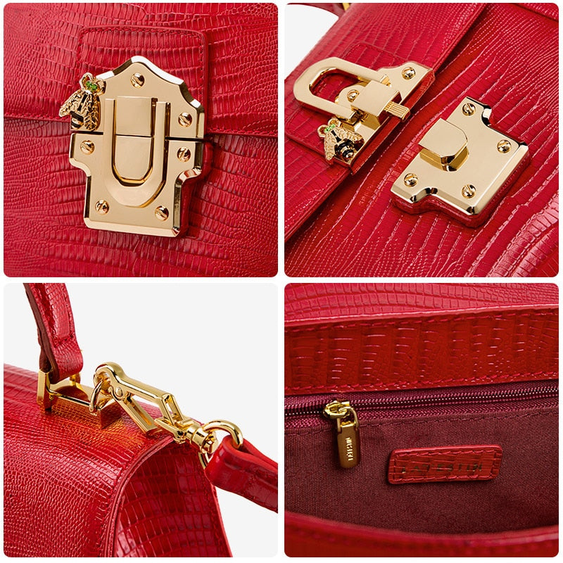 LA FESTIN 2021 New Women Serpentine Messenger Luxuury Leather Handbag Fashion Classic Crossbody One-shoulder Top Handle Tote Bag