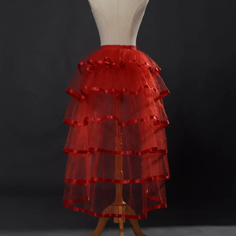 Steampunk Skirt Ruffles Tulle Overskirt Women Lady Gothic Punk Sexy Lolita Cocktail Party Puffy Mermaid Overskirts