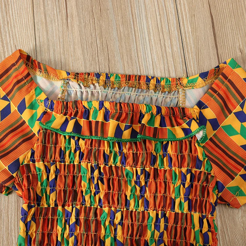 Summer Kids News African Clothes Baby Girl Top Pants Suit Dashiki Print African Dresses for Girl Costume Clothing