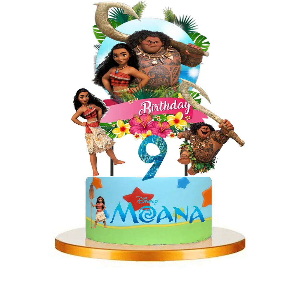 Cartoon Moana Theme Birthday Party Movie theme Cupcake Toppers Party Supplies